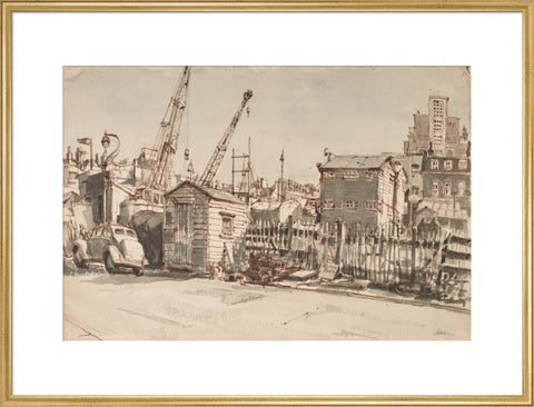Building site, Notting Hill (Art print, Extra large, Gold)