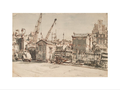 Building site, Notting Hill (Art print, Large, unframed)