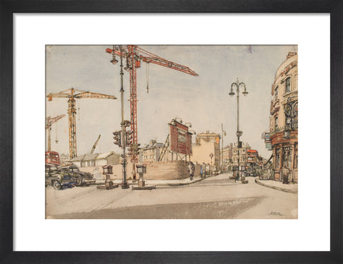Notting Hill Gate reconstruction (Art print, Small, Black)