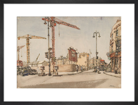 Notting Hill Gate reconstruction (Art print, Medium, Black)
