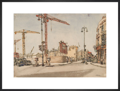 Notting Hill Gate reconstruction (Art print, Extra large, Black)