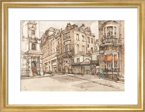 Saville Road and Burlington Gardens (Art print, Small, Gold)