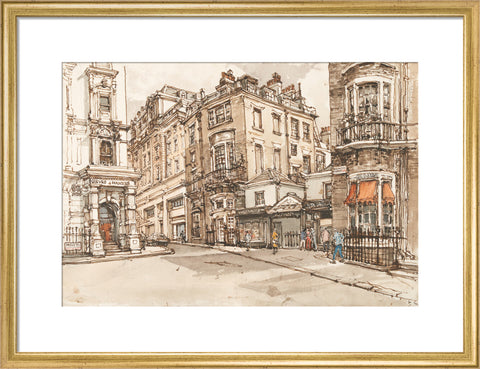 Saville Road and Burlington Gardens (Art print, Medium, Gold)