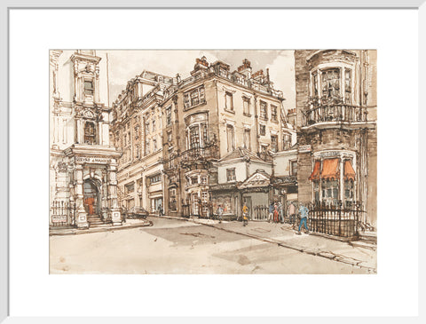 Saville Road and Burlington Gardens (Art print, Large, White)