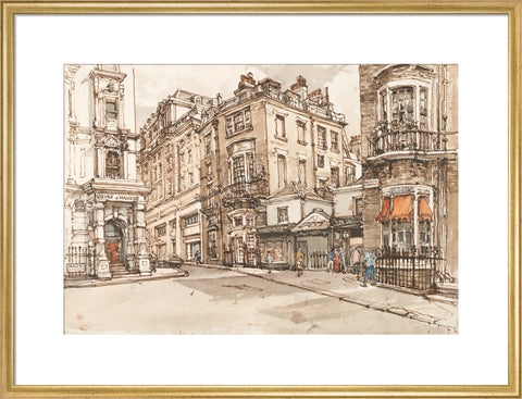 Saville Road and Burlington Gardens (Art print, Large, Gold)