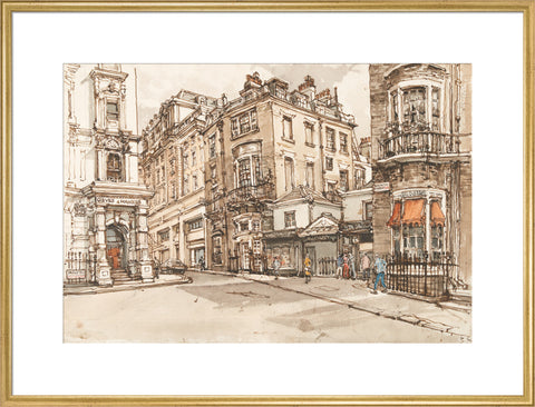 Saville Road and Burlington Gardens (Art print, Extra large, Gold)