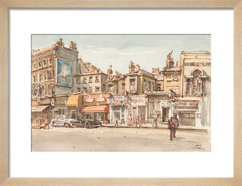 Parade of shops at Notting Hill Gate (Art print, Small, Natural)