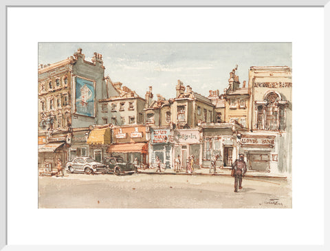 Parade of shops at Notting Hill Gate (Art print, Large, White)