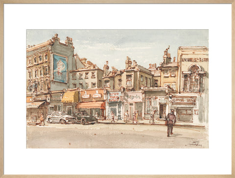 Parade of shops at Notting Hill Gate (Art print, Extra large, Natural)