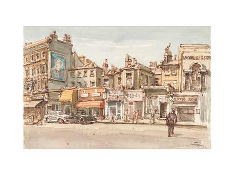 Parade of shops at Notting Hill Gate (Art print, Small, unframed)