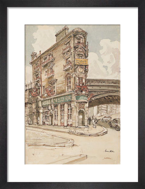 The Black Friar pub (Art print, Small, Black)