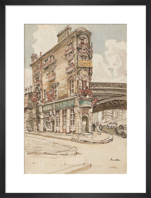 The Black Friar pub (Art print, Medium, Black)