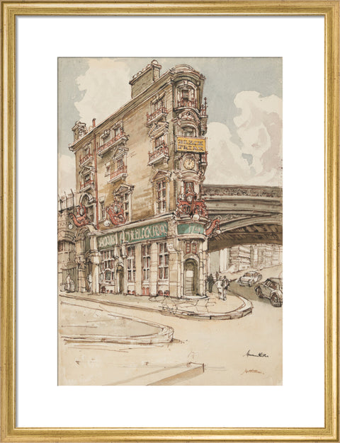 The Black Friar pub (Art print, Medium, Gold)
