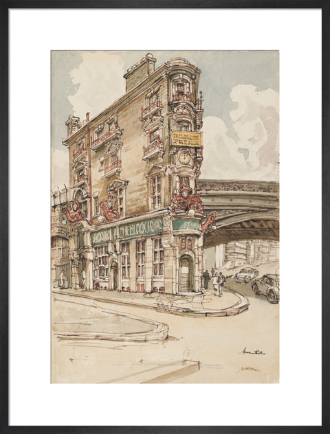 The Black Friar pub (Art print, Large, Black)