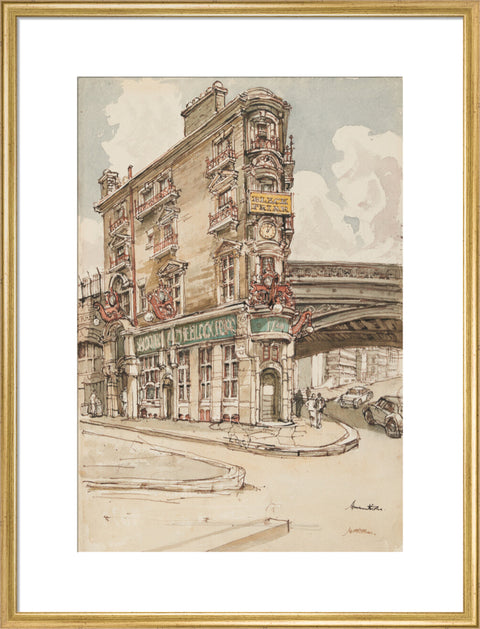 The Black Friar pub (Art print, Large, Gold)