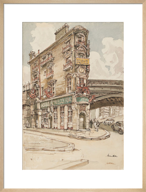 The Black Friar pub (Art print, Large, Natural)