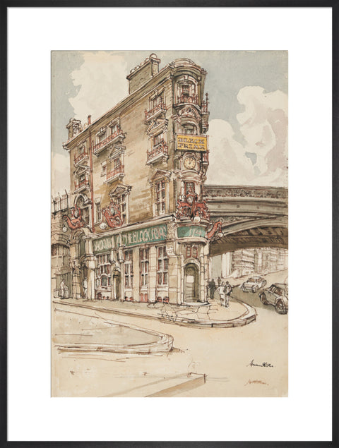The Black Friar pub (Art print, Extra large, Black)