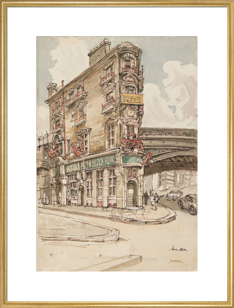 The Black Friar pub (Art print, Extra large, Gold)