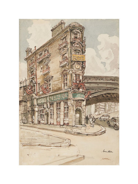 The Black Friar pub (Art print, Large, unframed)