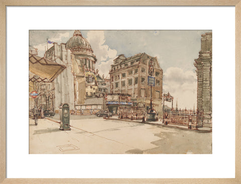 St Paul's Cathedral from St Martin le Grand (Art print, Medium, Natural)