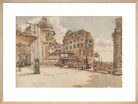 St Paul's Cathedral from St Martin le Grand (Art print, Large, Natural)