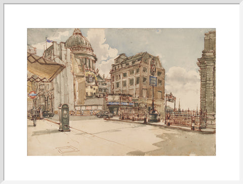 St Paul's Cathedral from St Martin le Grand (Art print, Extra large, White)