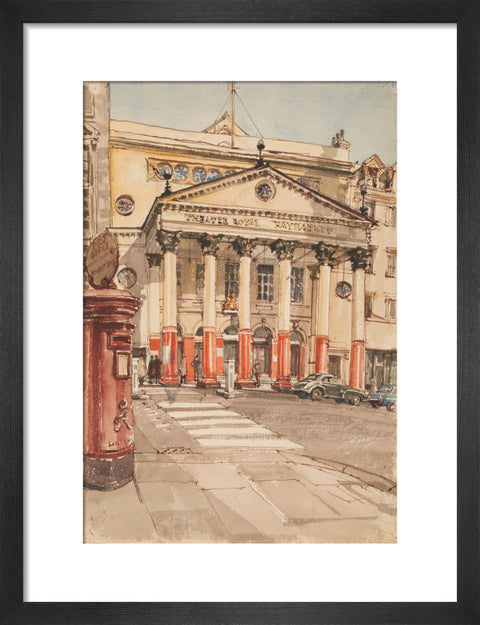 The Facade of the Theatre Royal, Haymarket (Art print, Small, Black)