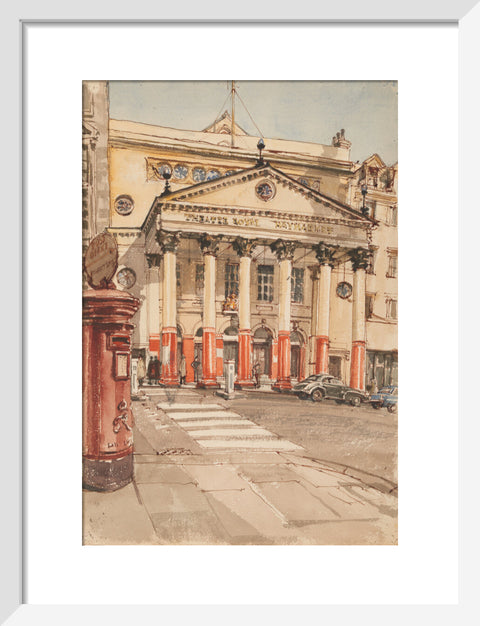 The Facade of the Theatre Royal, Haymarket (Art print, Small, White)