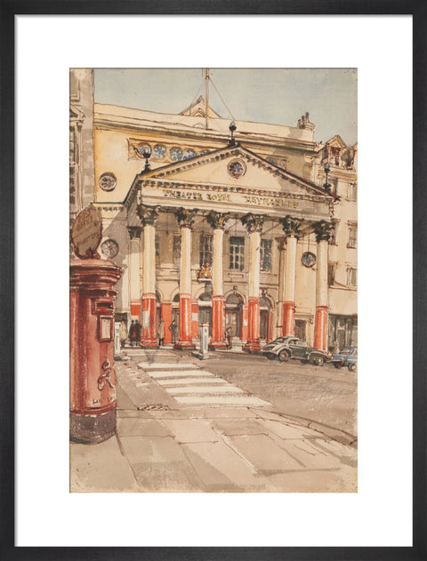 The Facade of the Theatre Royal, Haymarket (Art print, Medium, Black)
