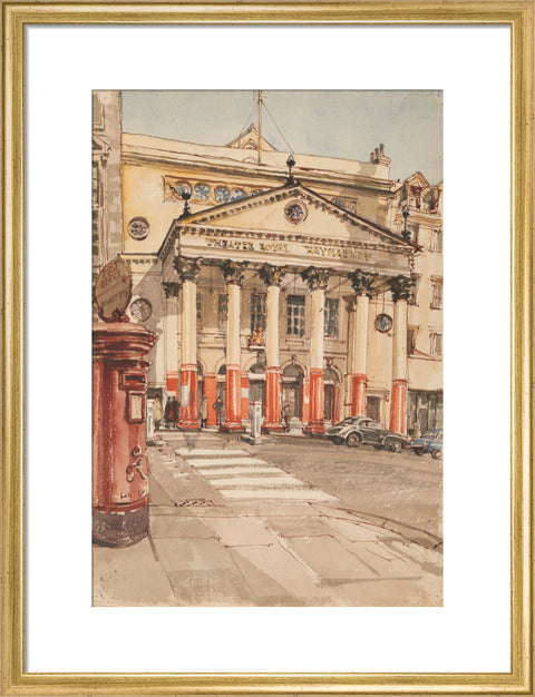 The Facade of the Theatre Royal, Haymarket (Art print, Medium, Gold)