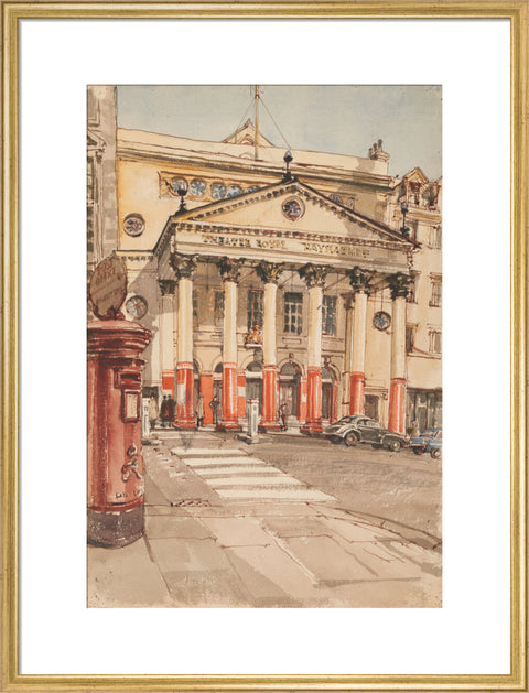 The Facade of the Theatre Royal, Haymarket (Art print, Large, Gold)