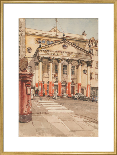 The Facade of the Theatre Royal, Haymarket (Art print, Extra large, Gold)
