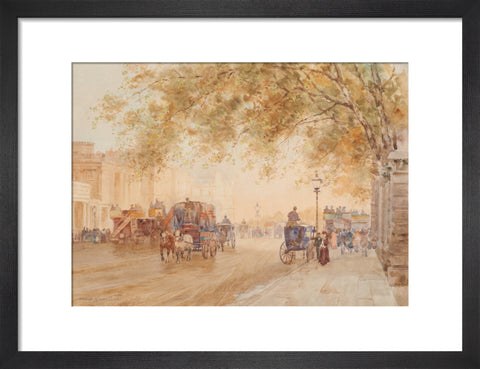 View of Hyde Park Corner with omnibuses and wagons (Art print, Small, Black)
