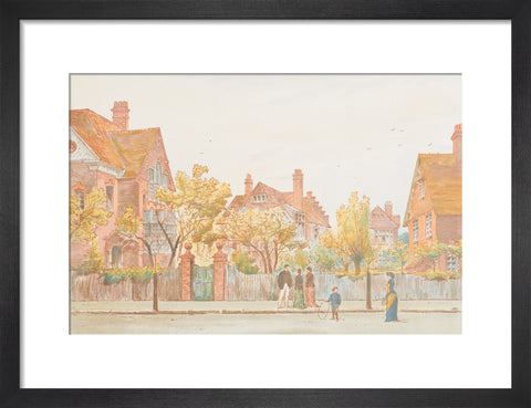 View in Newton Grove, Bedford Park (Art print, Small, Black)