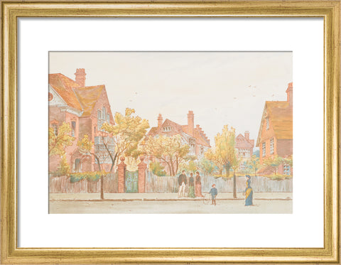 View in Newton Grove, Bedford Park (Art print, Small, Gold)