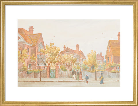 View in Newton Grove, Bedford Park (Art print, Medium, Gold)