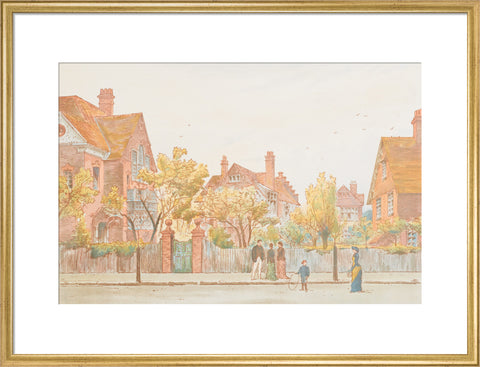 View in Newton Grove, Bedford Park (Art print, Large, Gold)