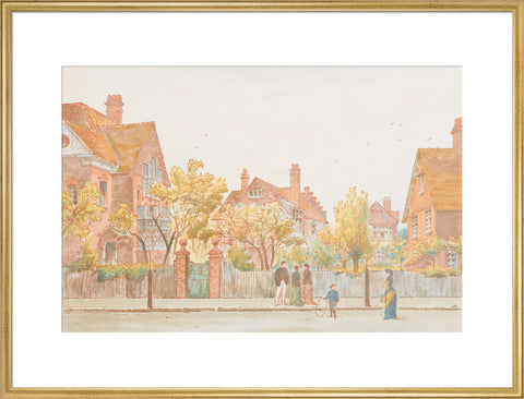 View in Newton Grove, Bedford Park (Art print, Extra large, Gold)
