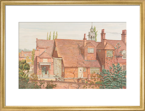 Back of Tabard Inn and Church, from Railway Station (Art print, Medium, Gold)