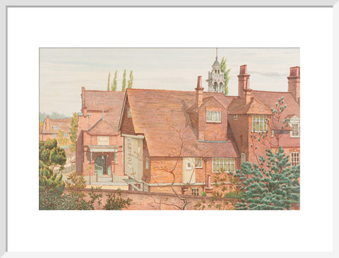 Back of Tabard Inn and Church, from Railway Station (Art print, Large, White)