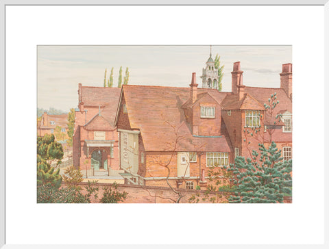 Back of Tabard Inn and Church, from Railway Station (Art print, Extra large, White)