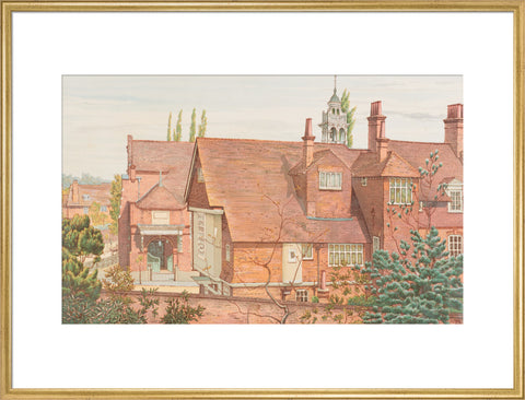 Back of Tabard Inn and Church, from Railway Station (Art print, Extra large, Gold)