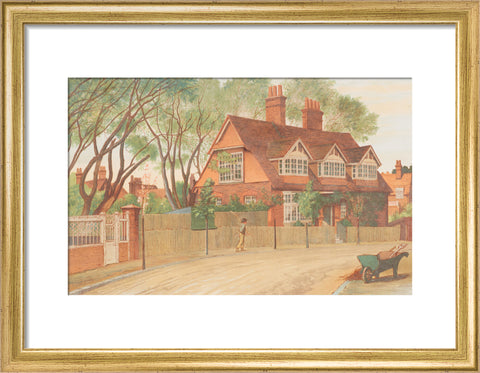 Queen Anne Gardens, Looking North (Art print, Small, Gold)