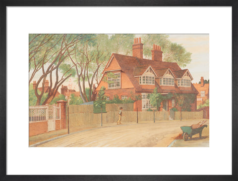 Queen Anne Gardens, Looking North (Art print, Medium, Black)