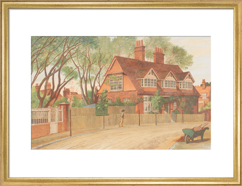 Queen Anne Gardens, Looking North (Art print, Medium, Gold)