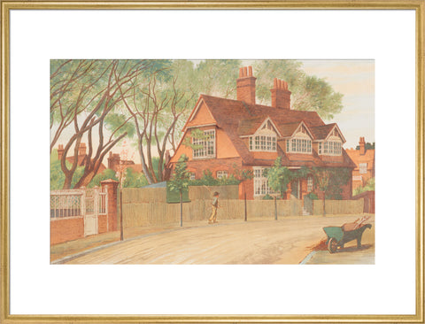 Queen Anne Gardens, Looking North (Art print, Extra large, Gold)
