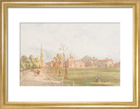 The Church, Tabard Inn and stores from Acton Green (Art print, Small, Gold)