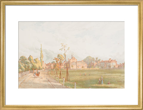 The Church, Tabard Inn and stores from Acton Green (Art print, Medium, Gold)