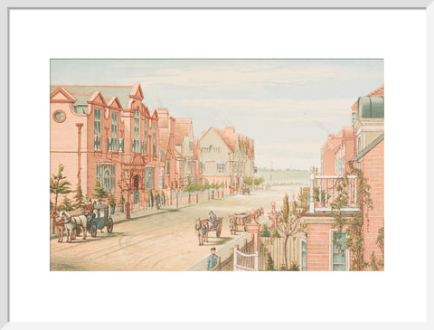 School of Art, Stores and Tabard Inn, Looking West (Art print, Large, White)