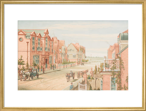 School of Art, Stores and Tabard Inn, Looking West (Art print, Large, Gold)